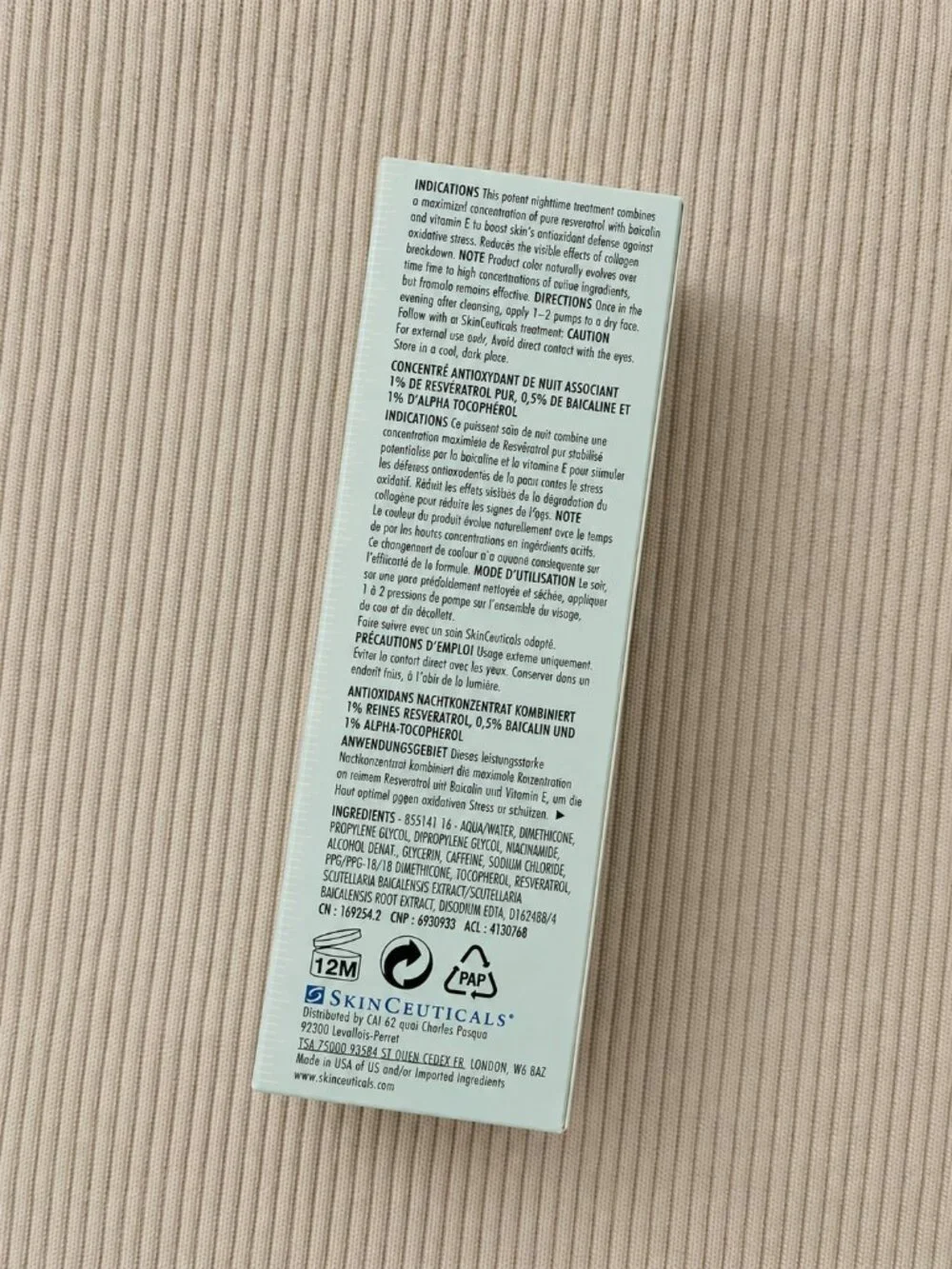 SkinCeuticals Resveratrol B E Night Serum